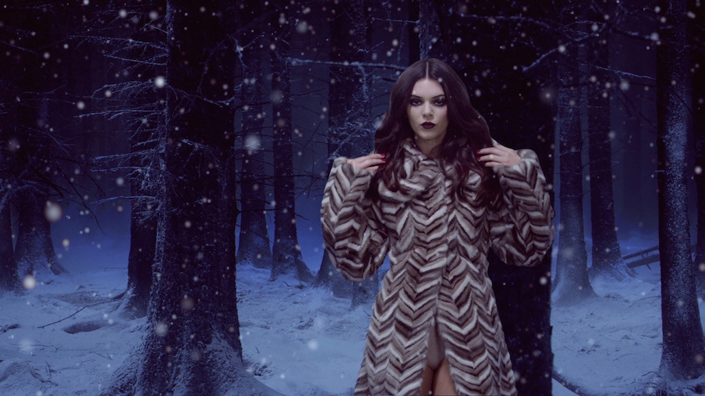 Kendall Jenner Is a Goddess in Sexy Black Lingerie in Fiery Love Advent